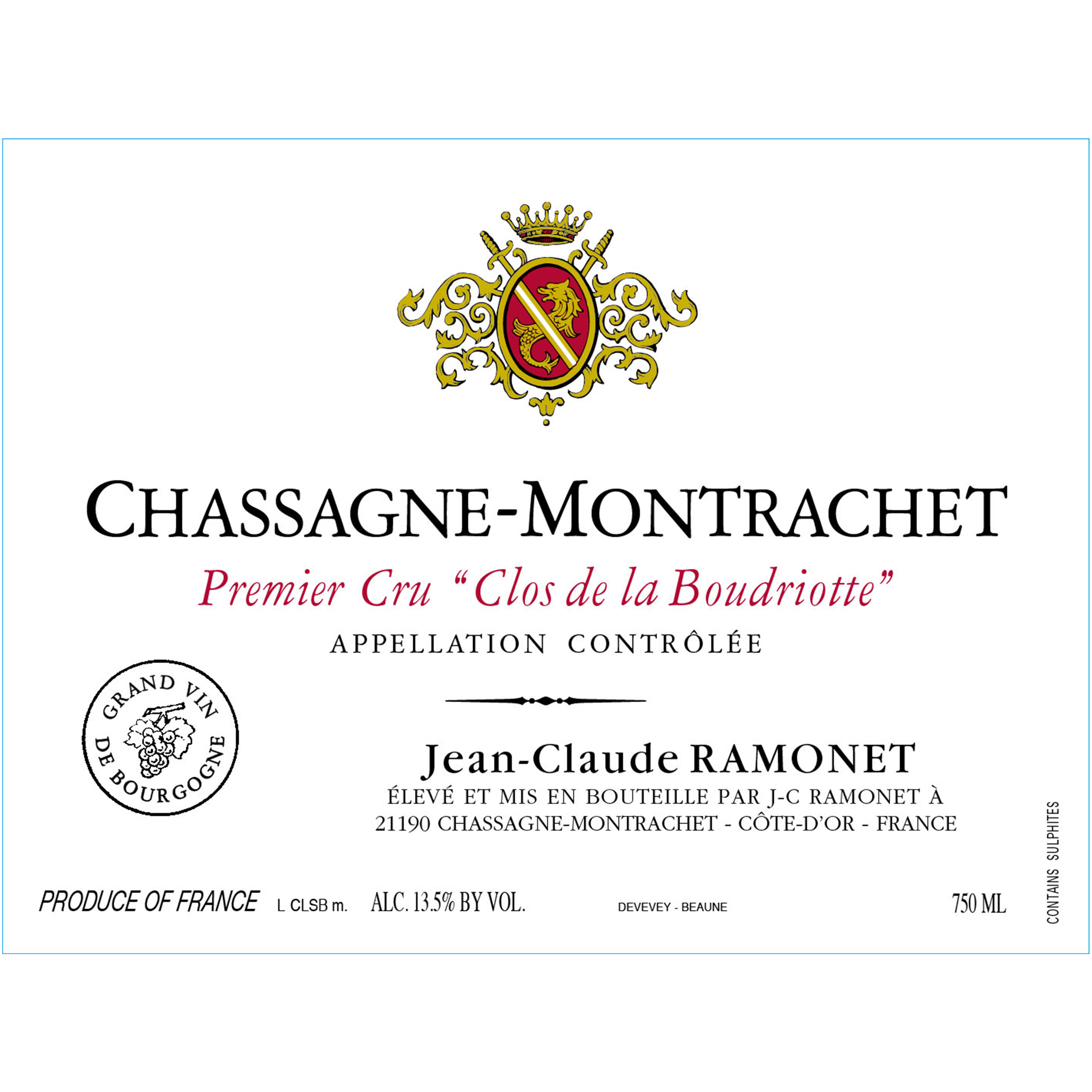 Ramonet Chassagne-Montrachet Premier Cru 'Clos de la Boudriotte' Rouge 2012